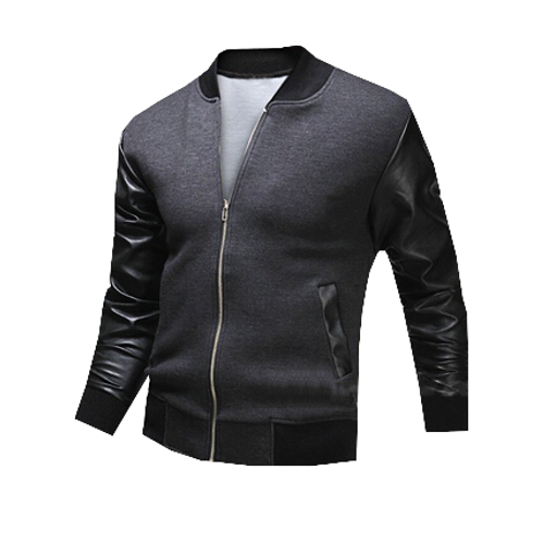 Men Fashion Leather Jacket with Patchwork1